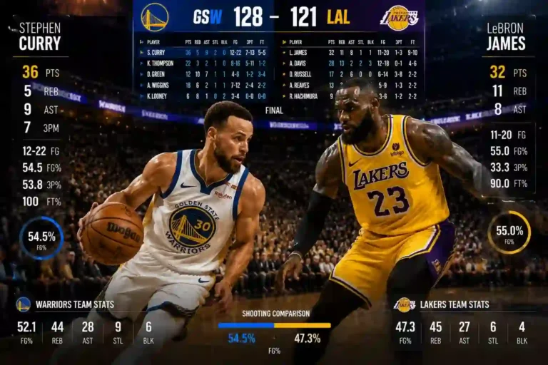 Golden State Warriors vs Lakers Match Player Stats