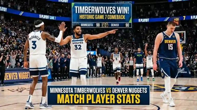 denver nuggets vs timberwolves match player stats