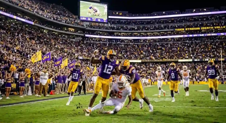 LSU football schedule 2025 infographic showing all SEC and non-conference game dates
