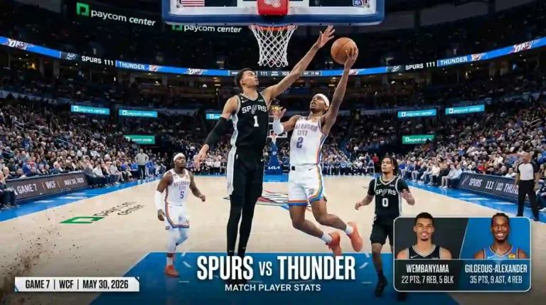 San Antonio Spurs vs Oklahoma City Thunder Match Player Stats