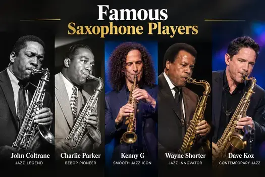 Famous saxophone players performing jazz and contemporary music